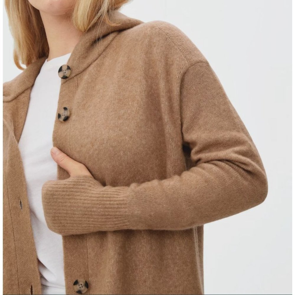 Everlane The Cozy Stretch Duster Cardigan in Camel Medium New Womens Sweater - Picture 3 of 16